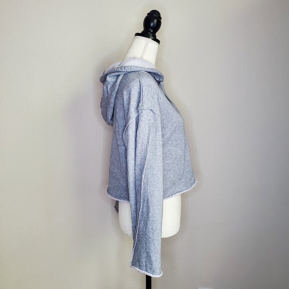 Honey Punch Gray Cropped Hoodie Small - Picture 2 of 7